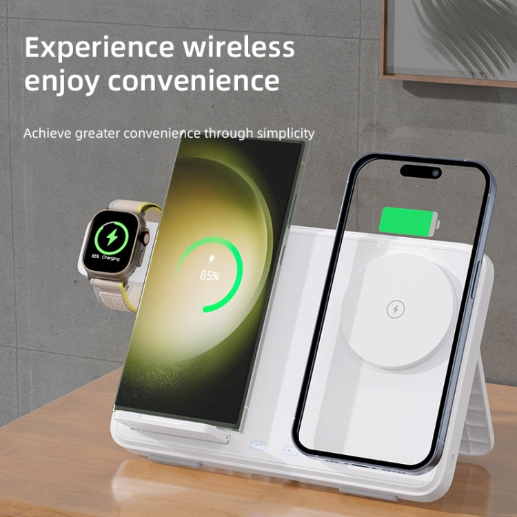 C30 15W 3 in 1 Magnetic Wireless Charger with Night Light(White) - Wireless Charger by buy2fix | Online Shopping UK | buy2fix