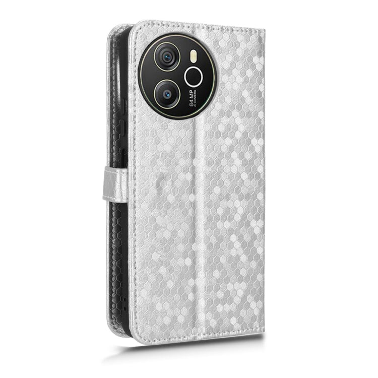 For Blackview Shark 8 Honeycomb Dot Texture Leather Phone Case(Silver) - More Brand by buy2fix | Online Shopping UK | buy2fix