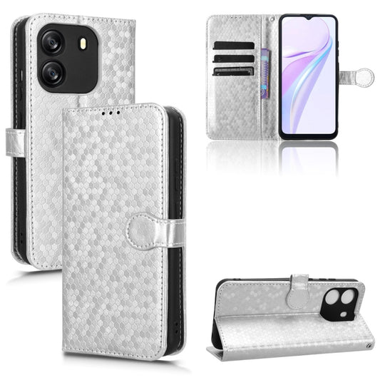 For Blackview Wave 6C Honeycomb Dot Texture Leather Phone Case(Silver) - More Brand by buy2fix | Online Shopping UK | buy2fix