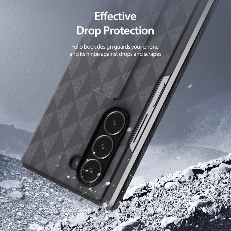 For Samsung Galaxy Z Fold6 5G DUX DUCIS Fitt Series TPU + PU Texture Full Cover Phone Case(Grey) - Galaxy Z Fold6 5G Cases by DUX DUCIS | Online Shopping UK | buy2fix