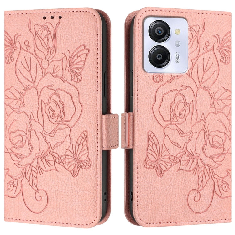 For Blackview Color 8 / Oscal Modern 8 Embossed Rose RFID Anti-theft Leather Phone Case(Pink) - More Brand by buy2fix | Online Shopping UK | buy2fix