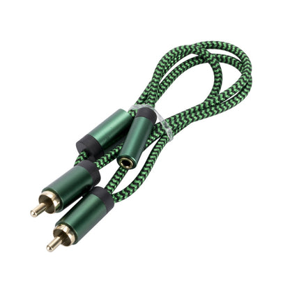 3.5mm Female to 2 RCA Male Audio Cable Amplifier Connector, Length:3m(Green) - RCA Cable by buy2fix | Online Shopping UK | buy2fix