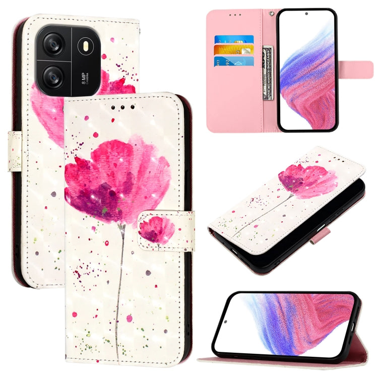 For Blackview Wave 6C 3D Painting Horizontal Flip Leather Phone Case(Flower) - More Brand by buy2fix | Online Shopping UK | buy2fix