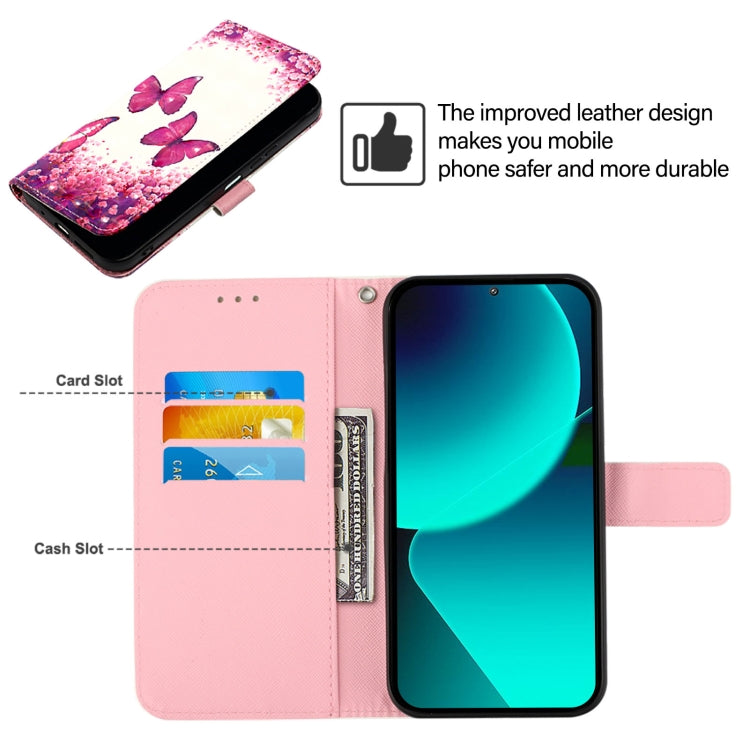 For Google Pixel 9 3D Painting Horizontal Flip Leather Phone Case(Rose Butterfly) - Google Cases by buy2fix | Online Shopping UK | buy2fix