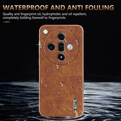 For OPPO Find X7 AZNS Electroplated Frame Crocodile Texture Full Coverage Phone Case(White) - Find X7 Cases by AZNS | Online Shopping UK | buy2fix