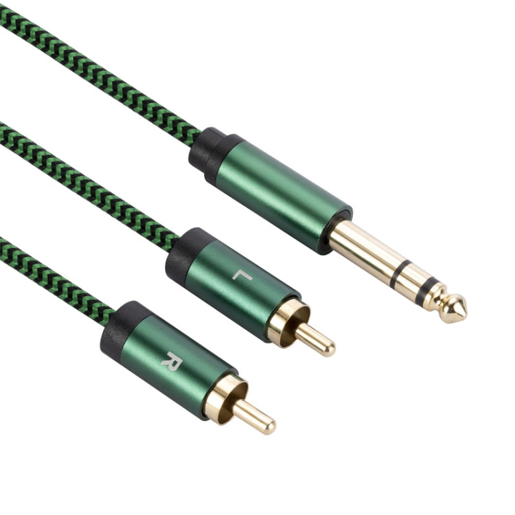 6.35mm Male to Dual RCA Female Audio Adapter Cable, Length:1m(Green) - RCA Cable by buy2fix | Online Shopping UK | buy2fix