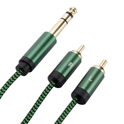 6.35mm Male to Dual RCA Female Audio Adapter Cable, Length:2m(Green) - RCA Cable by buy2fix | Online Shopping UK | buy2fix