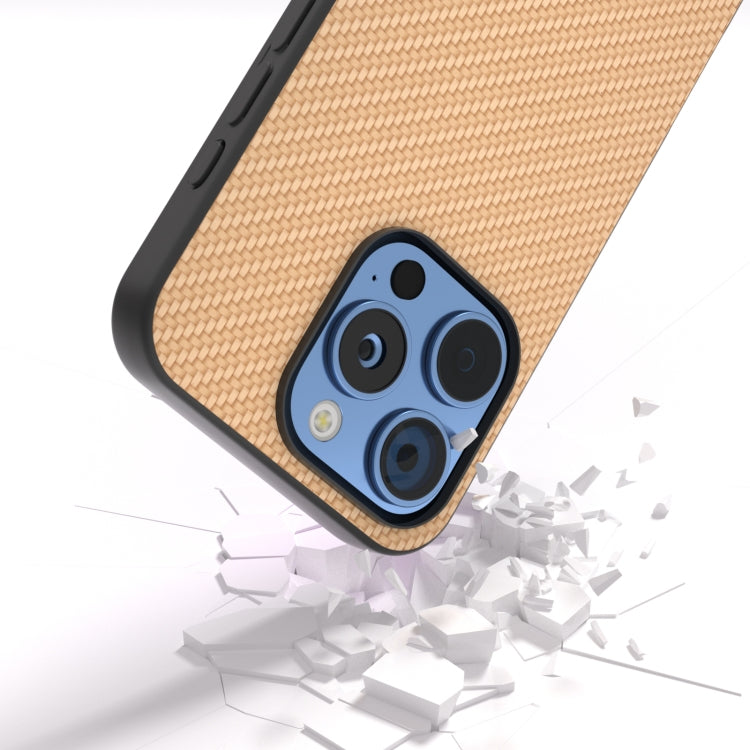 For iPhone 16 Pro Carbon Fiber Texture Protective Phone Case(Gold) - iPhone 16 Pro Cases by buy2fix | Online Shopping UK | buy2fix