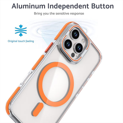 For iPhone 16 Pro Dual-Color Clear Acrylic Hybrid TPU Lens Flip Holder MagSafe Phone Case(White) - iPhone 16 Pro Cases by buy2fix | Online Shopping UK | buy2fix