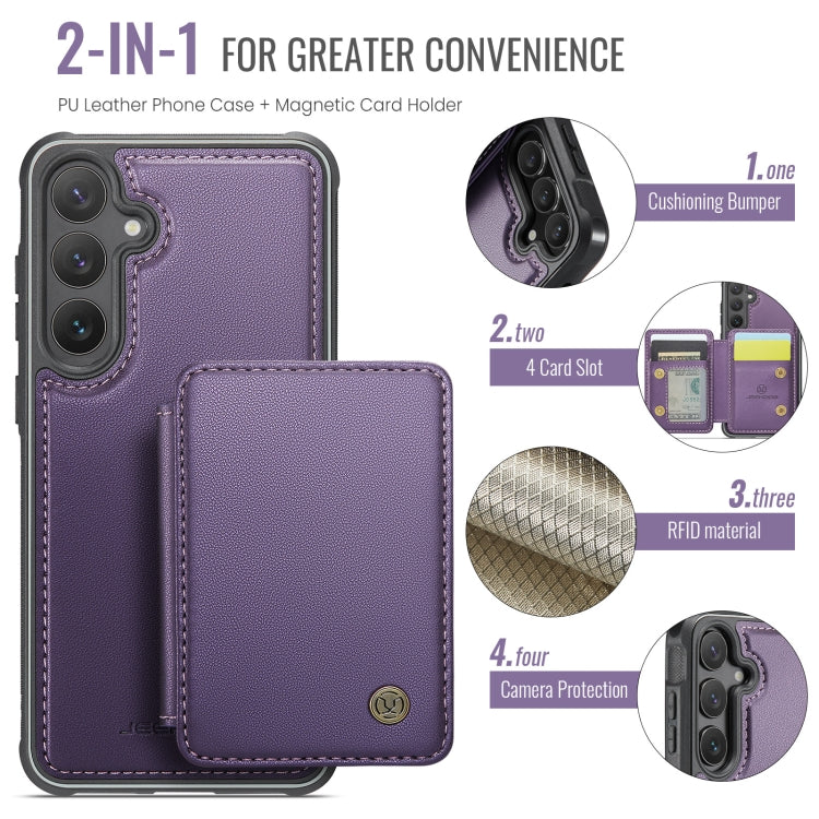 For Samsung Galaxy S24+ 5G JEEHOOD J05 Business Magnetic Style RFID Leather Phone Case(Purple) - Galaxy S24+ 5G Cases by JEEHOOD | Online Shopping UK | buy2fix