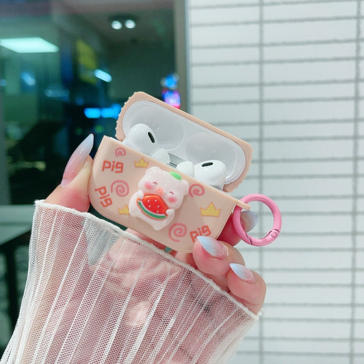 For AirPods Pro Fresh 3D Piglet Pattern Earbuds Box PC Case - For AirPods Pro by buy2fix | Online Shopping UK | buy2fix