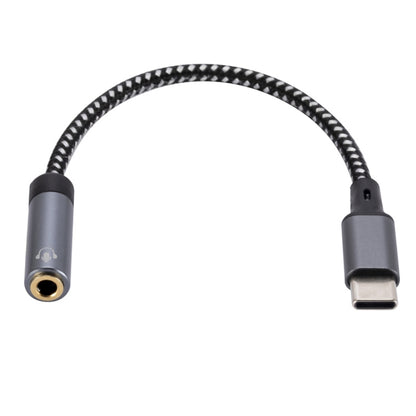 13cm AUX 3.5mm Female to Type-C Cable Audio Cable(Grey) - Type-C Adapter by buy2fix | Online Shopping UK | buy2fix