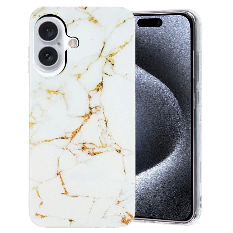 For iPhone 16 Plus IMD Marble TPU Phone Case(White) - iPhone 16 Plus Cases by buy2fix | Online Shopping UK | buy2fix