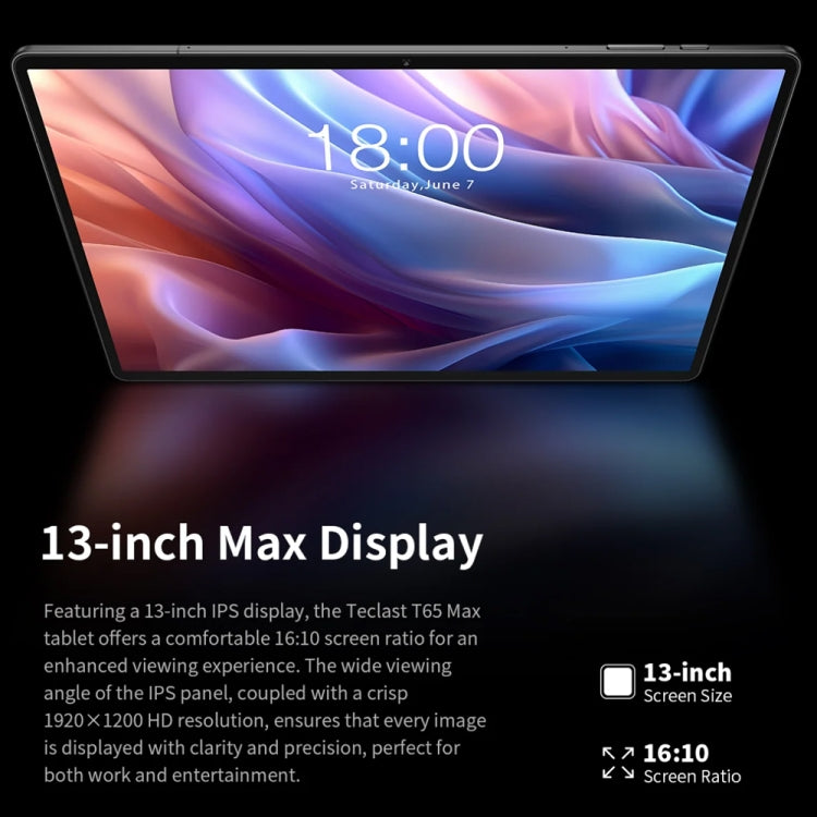 Teclast T65 Max Tablet PC 13 inch, 8GB+256GB,  Android 14 MediaTek Helio G99 Octa Core, 4G LTE Dual SIM - TECLAST by TECLAST | Online Shopping UK | buy2fix