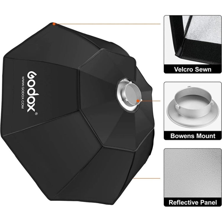 Godox Octagon Honeycomb Grid Softbox with Bowens Mount, Size:120cm -  by Godox | Online Shopping UK | buy2fix