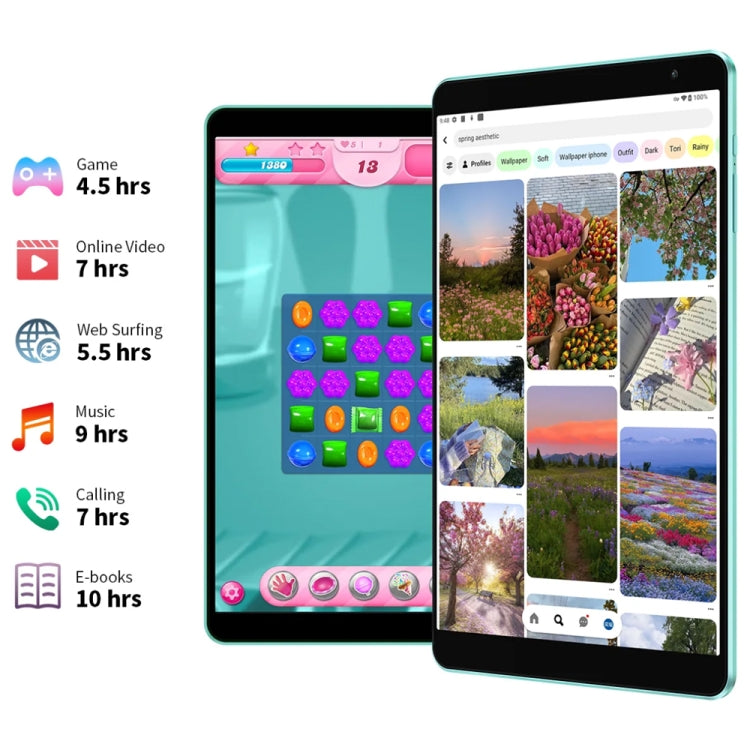 Teclast P85T Tablet PC 8 inch WiFi6, 4GB+64GB,  Android 14 Allwinner A523 Octa Core(Mint Green) - TECLAST by TECLAST | Online Shopping UK | buy2fix