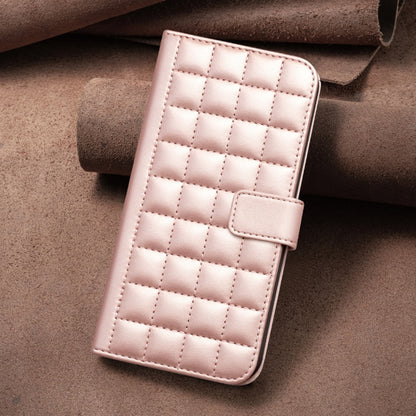 For iPhone 16 Plus Square Texture Leather Phone Case(Rose Gold) - iPhone 16 Plus Cases by buy2fix | Online Shopping UK | buy2fix