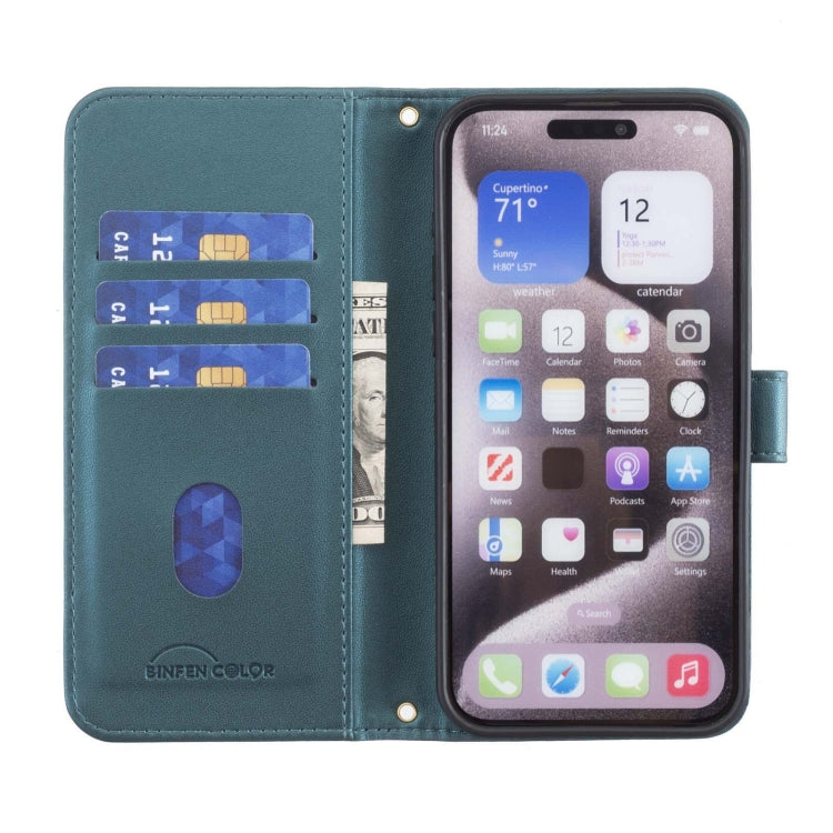 For iPhone 16 Pro Max Square Texture Leather Phone Case(Green) - iPhone 16 Pro Max Cases by buy2fix | Online Shopping UK | buy2fix