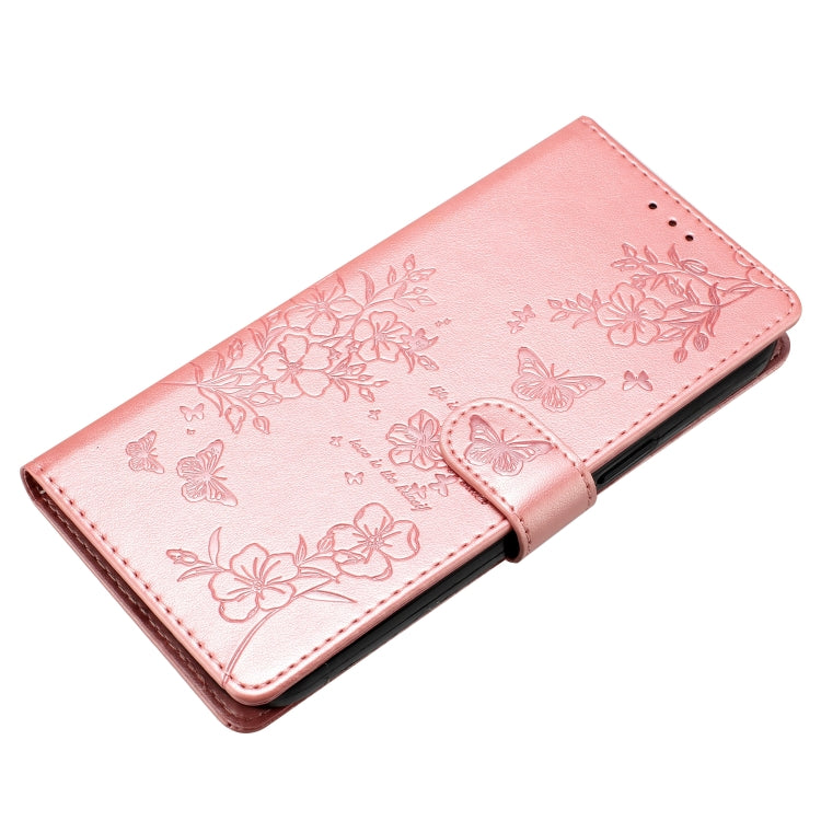 For Blackview A55 Pro Butterflies and Flowers Leather Phone Case(Rose Gold) - More Brand by buy2fix | Online Shopping UK | buy2fix