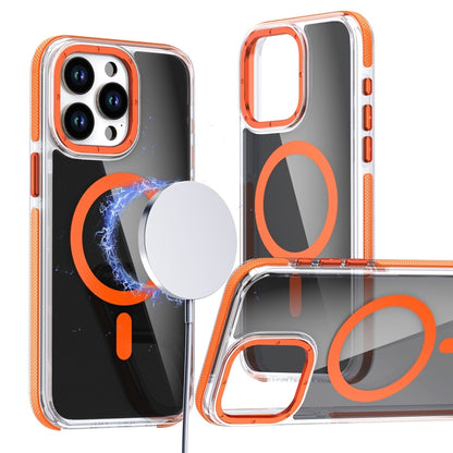 For iPhone 12 Pro Max Magsafe Dual-Color Transparent Black Full Coverage Phone Case(Orange) - iPhone 12 Pro Max Cases by buy2fix | Online Shopping UK | buy2fix