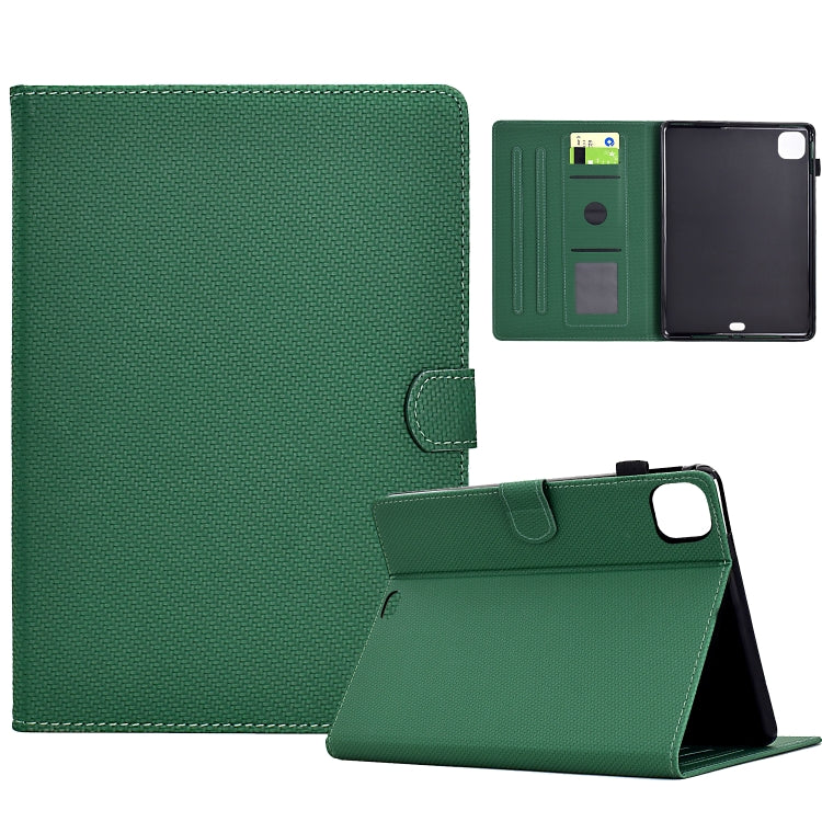 For iPad Air 11 2025 / 2024 Solid Color Fiber Texture Smart Tablet Leather Case(Green) - iPad Air 11 2025 / 2024 Cases by buy2fix | Online Shopping UK | buy2fix