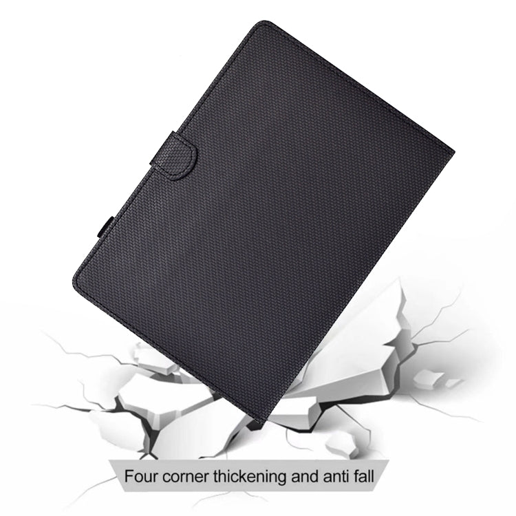 For Samsung Galaxy Tab S9 / S9 FE Solid Color Fiber Texture Smart Tablet Leather Case(Black) - Galaxy Tab S9 Cases by buy2fix | Online Shopping UK | buy2fix