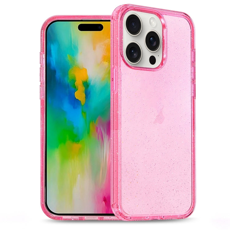 For iPhone 16 Pro Max Glitter Powder TPU Hybrid PC Phone Case(Pink) - iPhone 16 Pro Max Cases by buy2fix | Online Shopping UK | buy2fix