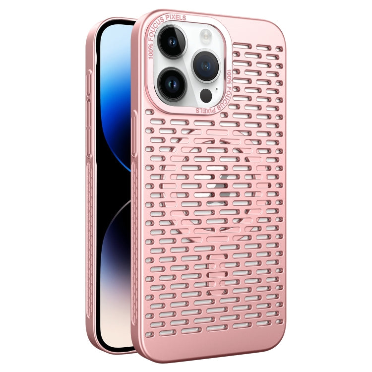 For iPhone 14 Pro Hollow Cooling MagSafe Phone Case(Rose Gold) - iPhone 14 Pro Cases by buy2fix | Online Shopping UK | buy2fix