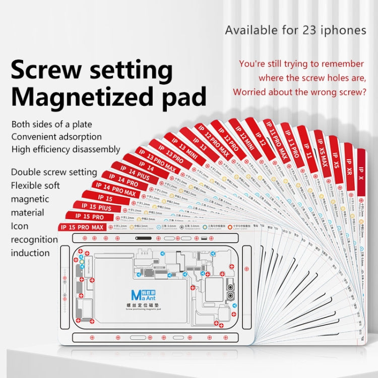 For iPhone 15 Plus MaAnt Double-sided Screw Positioning Flexible Soft Magnetic Pad - Magnetic Screws Mat by buy2fix | Online Shopping UK | buy2fix