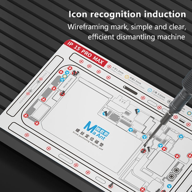 For iPhone 14 MaAnt Double-sided Screw Positioning Flexible Soft Magnetic Pad - Magnetic Screws Mat by MaAnt | Online Shopping UK | buy2fix