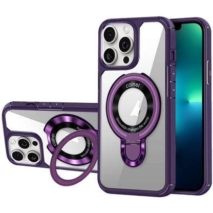 For iPhone 13 Pro Max MagSafe Acrylic Hybrid TPU Phone Case with Holder(Purple) - iPhone 13 Pro Max Cases by buy2fix | Online Shopping UK | buy2fix