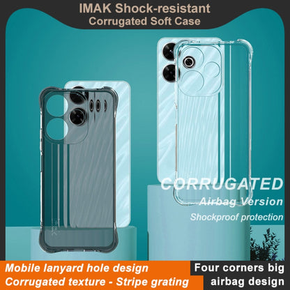 For Redmi Note 13R 5G IMAK Corrugated Texture Airbag TPU Phone Case(Transparent) - Xiaomi Cases by imak | Online Shopping UK | buy2fix