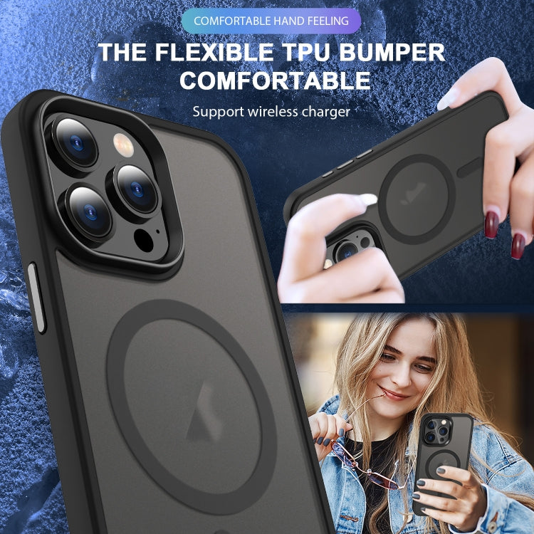 For iPhone 15 MagSafe Magnetic Skin Feel Frosted Phone Case(Black) - iPhone 15 Cases by buy2fix | Online Shopping UK | buy2fix