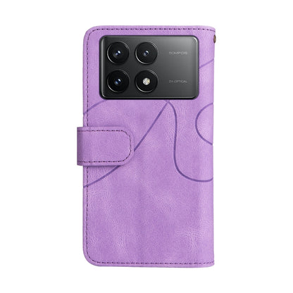 For Redmi K70 Dual-color 9 Card Slots Zipper Wallet Leather Phone Case(Purple) - K70 Cases by buy2fix | Online Shopping UK | buy2fix