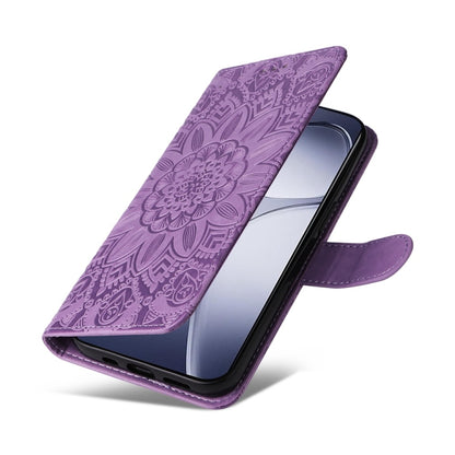 For Redmi K70 Ultra Embossed Sunflower Leather Phone Case(Purple) - Xiaomi Cases by buy2fix | Online Shopping UK | buy2fix