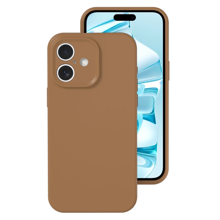 For iPhone 16 Plus Precise Hole Liquid Silicone Jelly Color Full Coverage Phone Case(Khaki) - iPhone 16 Plus Cases by buy2fix | Online Shopping UK | buy2fix