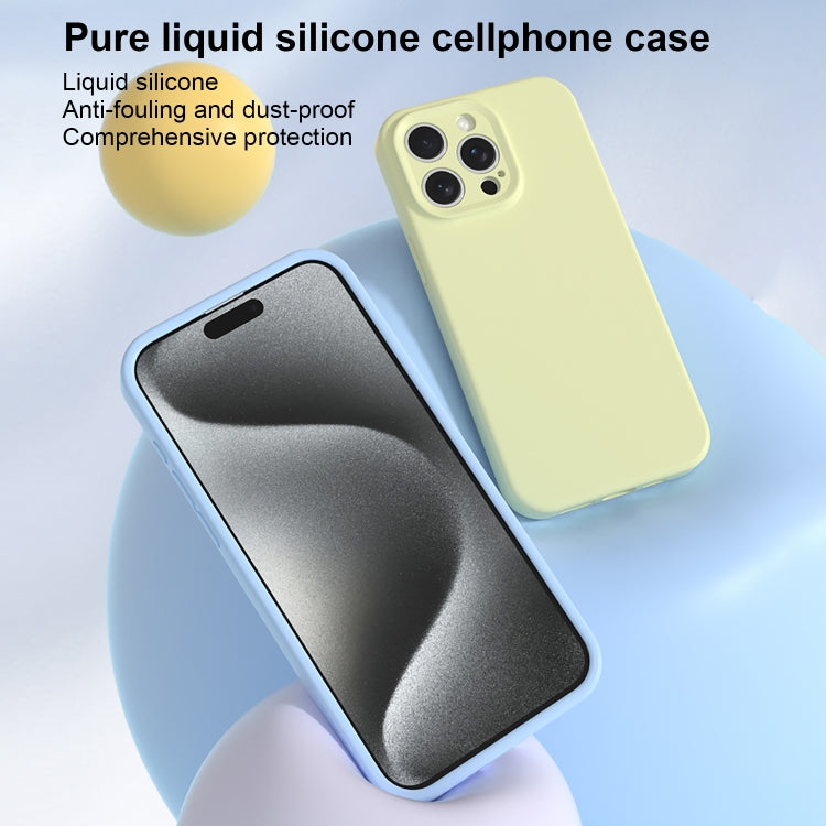 For iPhone 16 Pro Max Precise Hole Liquid Silicone Jelly Color Full Coverage Phone Case(Willow Green) - iPhone 16 Pro Max Cases by buy2fix | Online Shopping UK | buy2fix