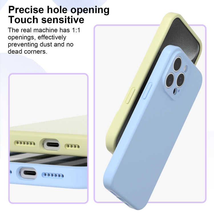 For iPhone 16 Precise Hole Liquid Silicone Jelly Color Full Coverage Phone Case(Khaki) - iPhone 16 Cases by buy2fix | Online Shopping UK | buy2fix