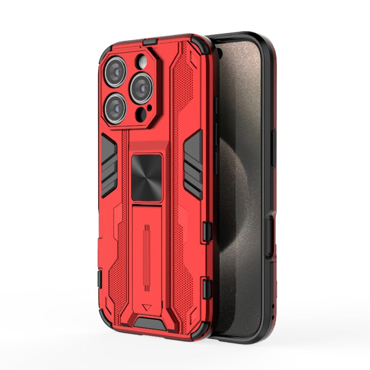 For iPhone 16 Pro Supersonic PC + TPU Holder Phone Case(Red) - iPhone 16 Pro Cases by buy2fix | Online Shopping UK | buy2fix