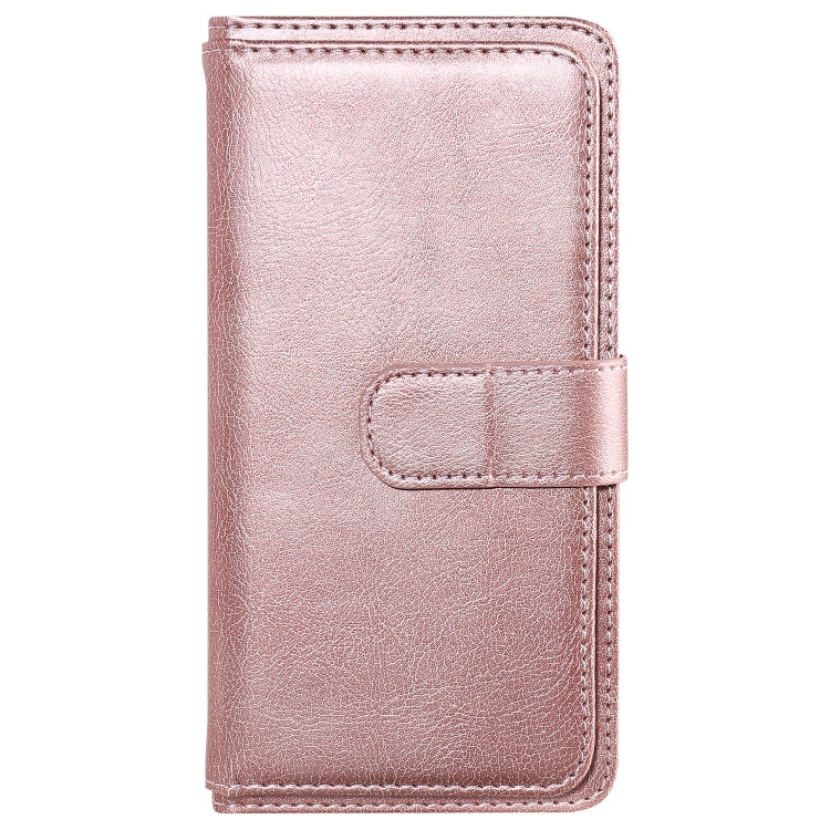 For Samsung Galaxy S25 / S24 5G Multi-Function Wallet 10 Card Slots Leather Phone Case(Rose Gold) - Galaxy S25 5G Cases by buy2fix | Online Shopping UK | buy2fix