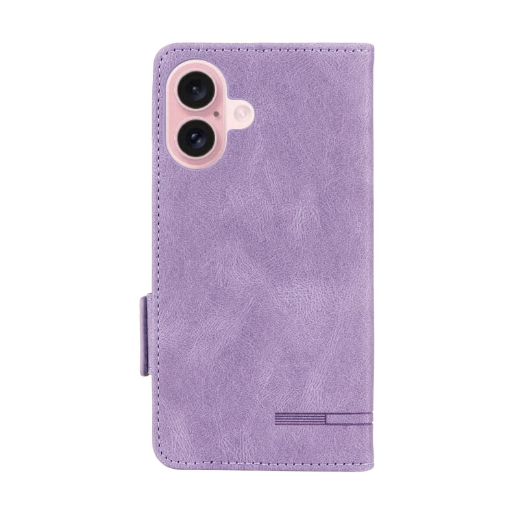 For iPhone 16 Plus Magnetic Clasp Leather Phone Case(Purple) - iPhone 16 Plus Cases by buy2fix | Online Shopping UK | buy2fix