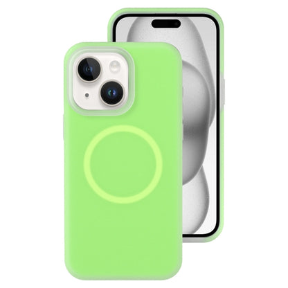 For iPhone 15 Jelly Liquid Silicone MagSafe Magnetic Phone Case(Green) - iPhone 15 Cases by buy2fix | Online Shopping UK | buy2fix