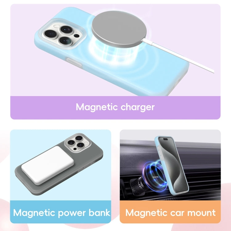 For iPhone 14 Jelly Liquid Silicone MagSafe Magnetic Phone Case(White) - iPhone 14 Cases by buy2fix | Online Shopping UK | buy2fix