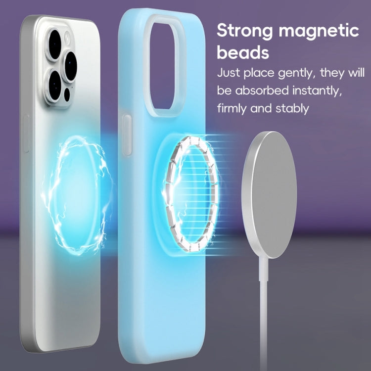 For iPhone 16 Pro Max Jelly Liquid Silicone MagSafe Magnetic Phone Case(Blue) - iPhone 16 Pro Max Cases by buy2fix | Online Shopping UK | buy2fix