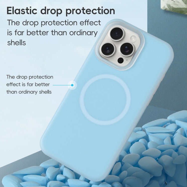 For iPhone 16 Pro Max Jelly Liquid Silicone MagSafe Magnetic Phone Case(Blue) - iPhone 16 Pro Max Cases by buy2fix | Online Shopping UK | buy2fix