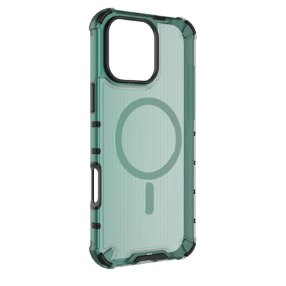 For iPhone 16 Pro Max Grating Airbag Shockproof MagSafe Frosted Phone Case(Green) - iPhone 16 Pro Max Cases by buy2fix | Online Shopping UK | buy2fix