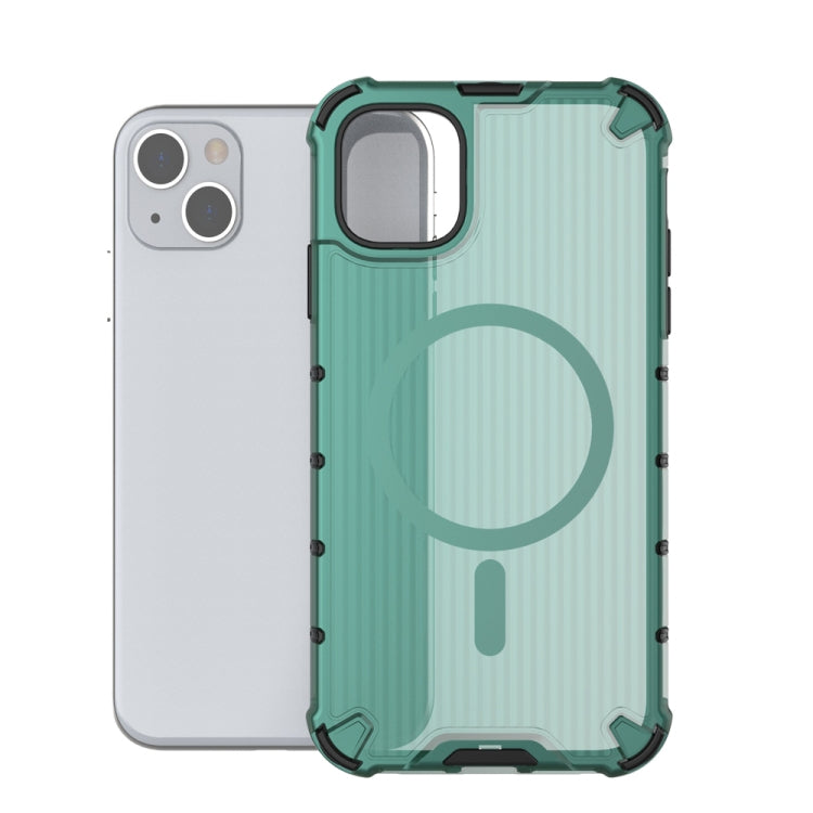 For iPhone 15 Plus Grating Airbag Shockproof MagSafe Frosted Phone Case(Green) - iPhone 15 Plus Cases by buy2fix | Online Shopping UK | buy2fix