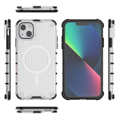 For iPhone 14 Grating Airbag Shockproof MagSafe Frosted Phone Case(Transparent) - iPhone 14 Cases by buy2fix | Online Shopping UK | buy2fix