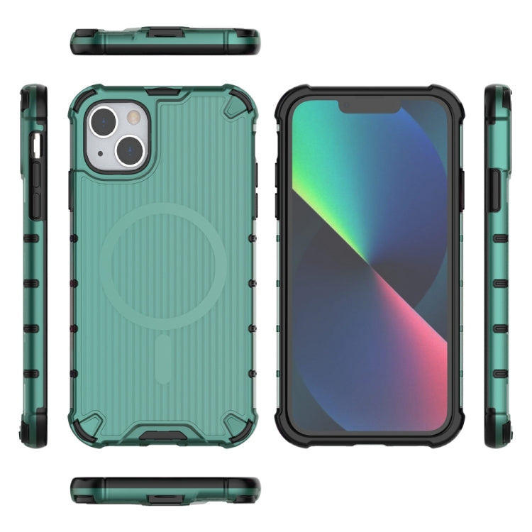 For iPhone 14 Plus Grating Airbag Shockproof MagSafe Frosted Phone Case(Green) - iPhone 14 Plus Cases by buy2fix | Online Shopping UK | buy2fix