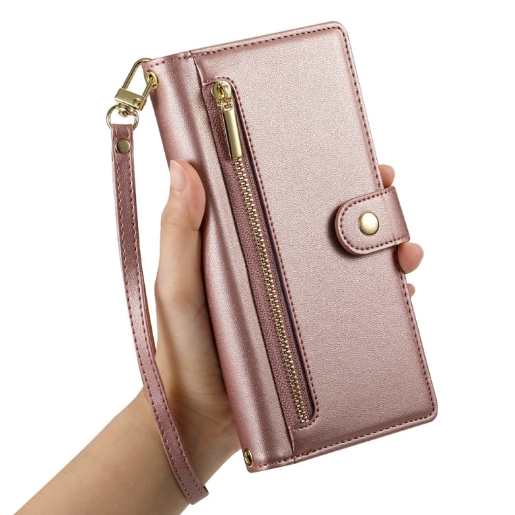 For Redmi K70 Nine Card-slot Zipper Wallet Bag Leather Phone Case(Pink) - K70 Cases by buy2fix | Online Shopping UK | buy2fix